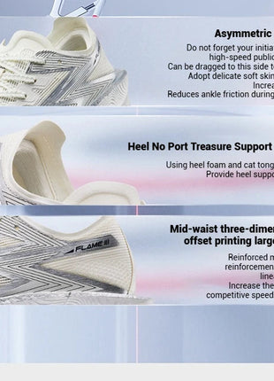 361 Degrees FLAME 3.0 Men Women Running Shoes Carbon Plate Racing Rebound Stable Breathable Wear-resistant Sneakers 672412207 PlatiNum