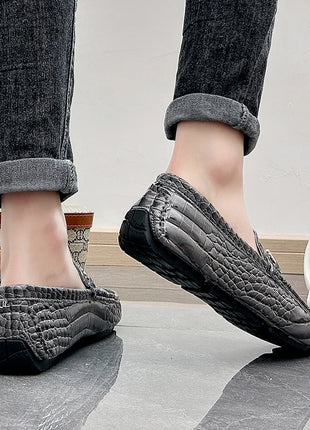 Scarpe Casual da uomo in pelle verniciata di alta qualità scarpe da guida di marca mocassini con motivo a coccodrillo maschile per scarpe basse mocassino da uomo