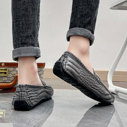 Scarpe Casual da uomo in pelle verniciata di alta qualità scarpe da guida di marca mocassini con motivo a coccodrillo maschile per scarpe basse mocassino da uomo
