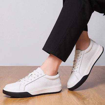 Fashion Wear-resistant Sole Genuine Leather Board Shoes Trend Versatile Walking Shoes 2025New Classic Casual Leather Mens Shoes