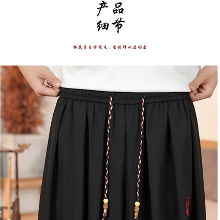 Pantaloni Estivi da Uomo in Seta Ghiaccio Sottile Traspirante, Pantaloni alla Moda a Lanterna, Casual, Comodi, a Gamba Larga, Taglie Forti fino alla 8XL