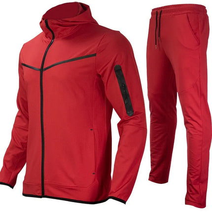 Men's Sports Coat Men's Spring and Autumn New European Size Sportswear Pants Hoodie Hooded Casual Set Tracksuit Men PlatiNum