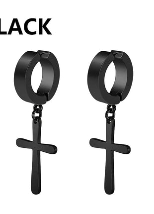 1/16 paia di orecchini a bottone magnetici da uomo in acciaio inossidabile con croce Non penetrante orecchini a cerchio Unisex CZ Magnet Clip on Earring platinumshop