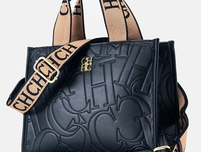 CHCH Fashion Monogram Print High Quality Metal Logo Casual Light Luxury Brand Designer 2025 New Women's Handbag bolsos mujer PlatiNum
