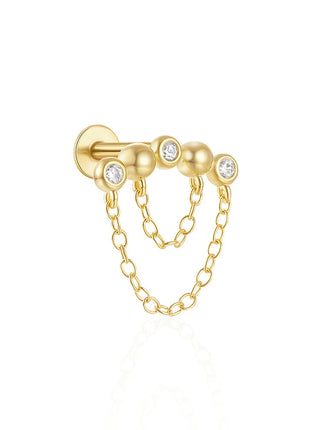 Orecchini con polsini piatti filettati con nappa tempestata di diamanti di nuovo stile, accessori per orecchie in stile europeo e americano. platinumshop