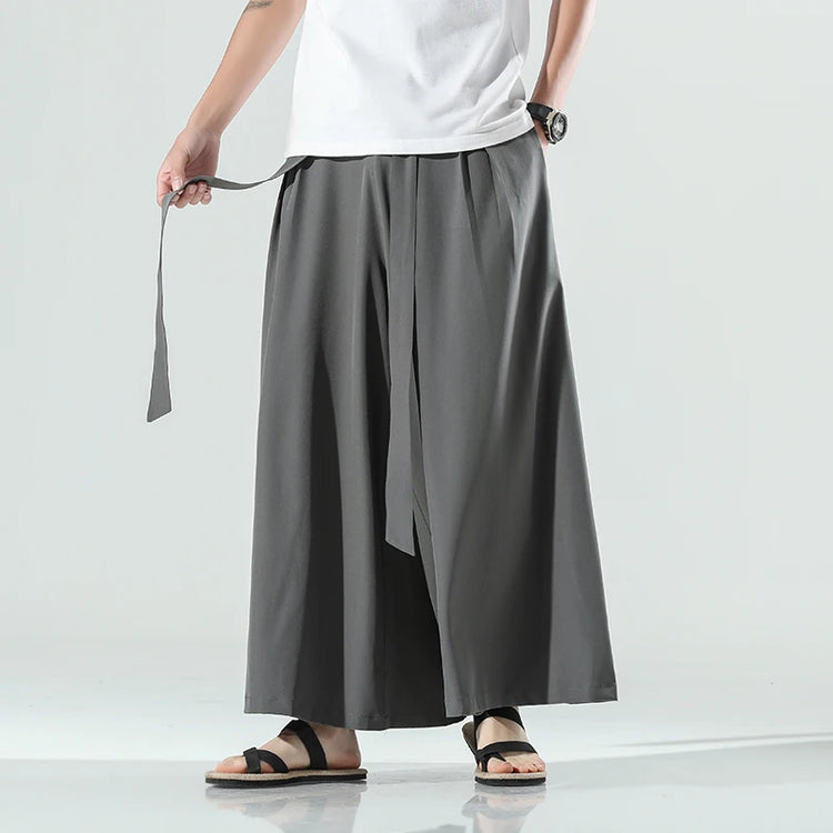 Abbigliamento da uomo in stile cinese estate sottile seta di ghiaccio pantaloni larghi Casual da uom