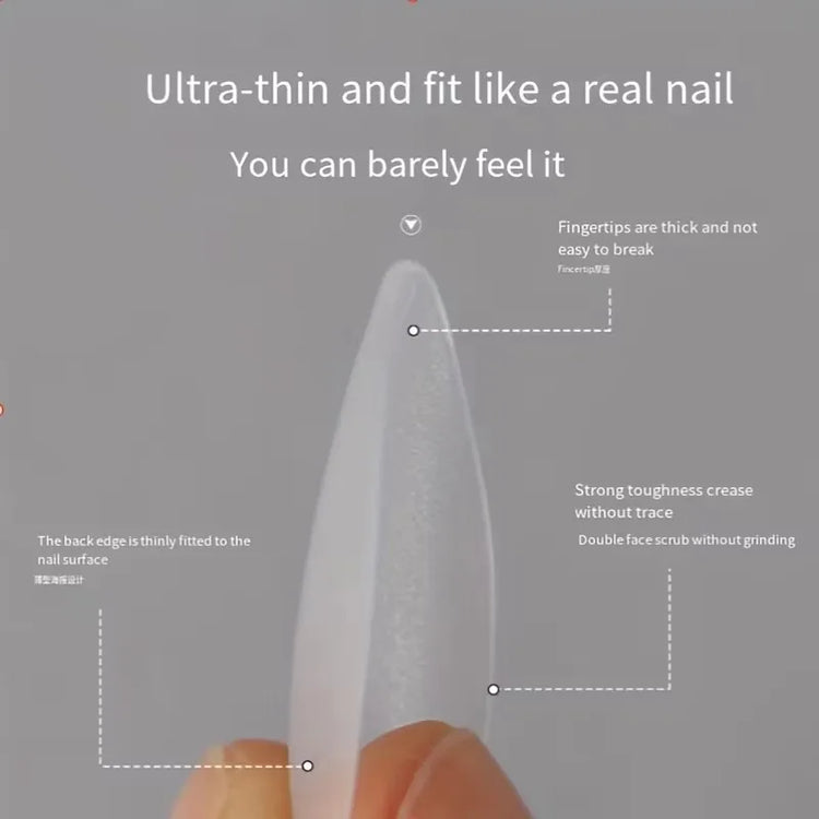 Box of 330 Short Almond Nail Tips - Upgraded Matte Gel Nail Stickers, No File, Pre-Shaped Full Coverage Short Almond Nails