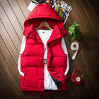 2026 Autumn Winter Hooded Vest Men Casual Slim Warm Women Sleeveless Jacket Coat Youths Mens Man Vest Plus Size S-3XL