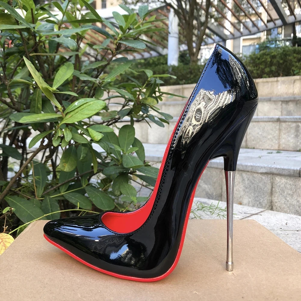 Customize 16cm Extreme Metal High Heels Stilettos Sexy Women Solid Black Red inside Pumps Party Unisex Man Shoes Crossdresser