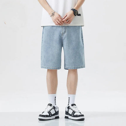 2025 Nuovi pantaloncini estivi Jeans da uomo Pantaloni in denim Stretch Blu scuro Fashion Design Jeans da uomo Slim Dritto Jeans corti maschili Hombre