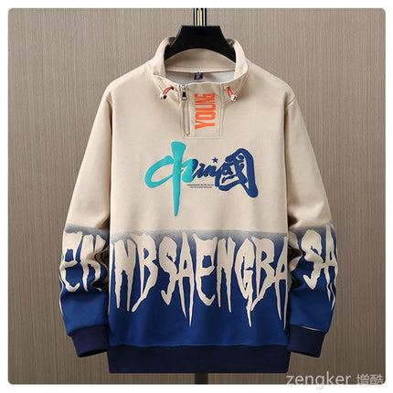 Men Spring Autumn Hooded Sweater Letter Plus Size Trendy Loose Sports Leisure Youth Student Hoodie 11xl 170kg 10XL 9XL