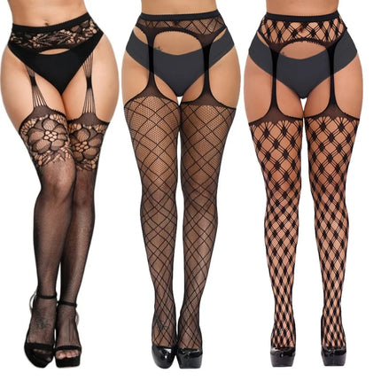 1/3 pezzi collant a rete sexy calze autoreggenti calze autoreggenti per le donne reggicalze calze scava fuori modello collant