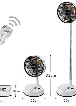 Ventilatore pieghevole portatile 6000mAh Dispositivo di raffreddamento dell'aria con telecomando USB Ventilatore da pavimento wireless ricaricabile silenzioso per la casa all'aperto
