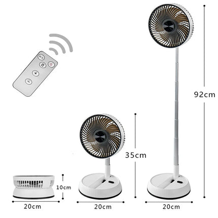 Ventilatore pieghevole portatile 6000mAh Dispositivo di raffreddamento dell'aria con telecomando USB Ventilatore da pavimento wireless ricaricabile silenzioso per la casa all'aperto