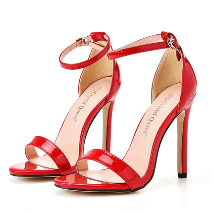 2026 spring Fashion Large Size 11cm Woman Sexy Dance Shoes Sandals Women Shoe Summer High Heels Stiletto Elegant Party Shoe PlatiNum