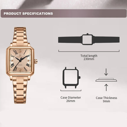 NAVIFORCE Orologio da donna alla moda per donna Orologio da polso da donna casual impermeabile al quarzo in acciaio inossidabile da regalare alla fidanzata 2025 platinumshop