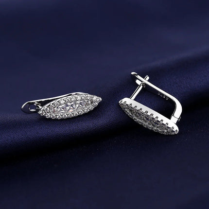 Orecchini in argento sterling 925 gioielli di alta qualità retrò modello semplice orecchini con zirconi bianchi viola vendita calda platinumshop