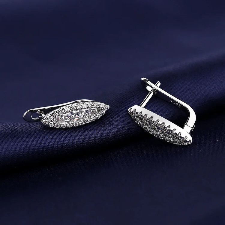 Orecchini in argento sterling 925 gioielli di alta qualità retrò modello semplice orecchini con zirconi bianchi viola vendita calda platinumshop
