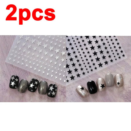 ail Stickers Self-adhesive Nail Ribbon Star Sticker Gel Polish Decals Kawaii Accesories ZJT15