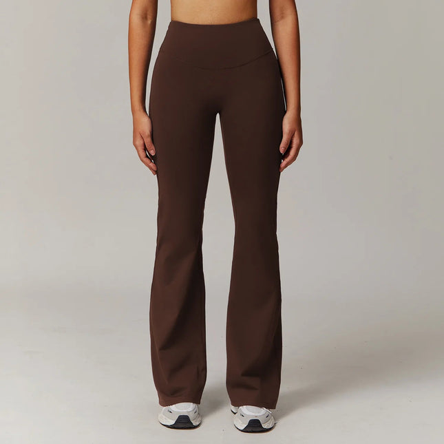 High Waist Wide Leg Pants Leggings Women Tights Fitness Bell-bottoms Yoga Elastic Leggings Push Up Gym Workout Flared Pants PlatiNum