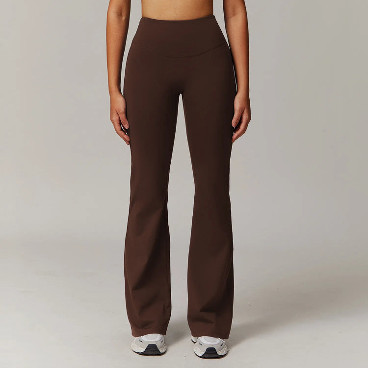 High Waist Wide Leg Pants Leggings Women Tights Fitness Bell-bottoms Yoga Elastic Leggings Push Up Gym Workout Flared Pants PlatiNum