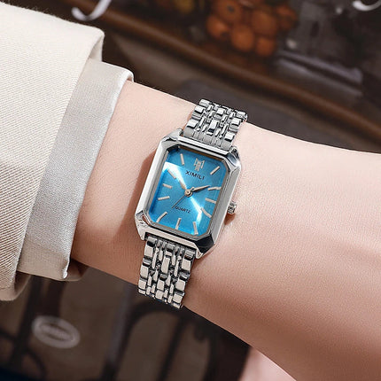 2025 Orologio da polso con cinturino in acciaio inossidabile di marca calda Orologio da polso al quarzo regalo di lusso da donna Orologio da polso al quarzo quadrato semplice moda studente platinumshop