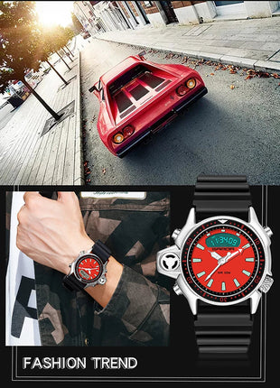 SANDA Sport orologio digitale al quarzo da uomo orologi subacquei creativi orologio da uomo con allarme impermeabile orologio con doppio Display Relogio Masculino platinumshop
