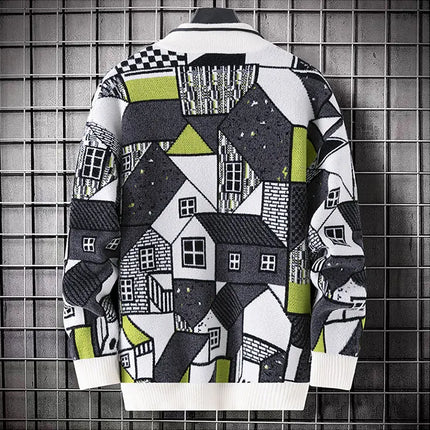 Men's wool pullovers 2025 men winter korean style grid pattern warm Sweaters O-neck men sweaters autumn men size M-3XL