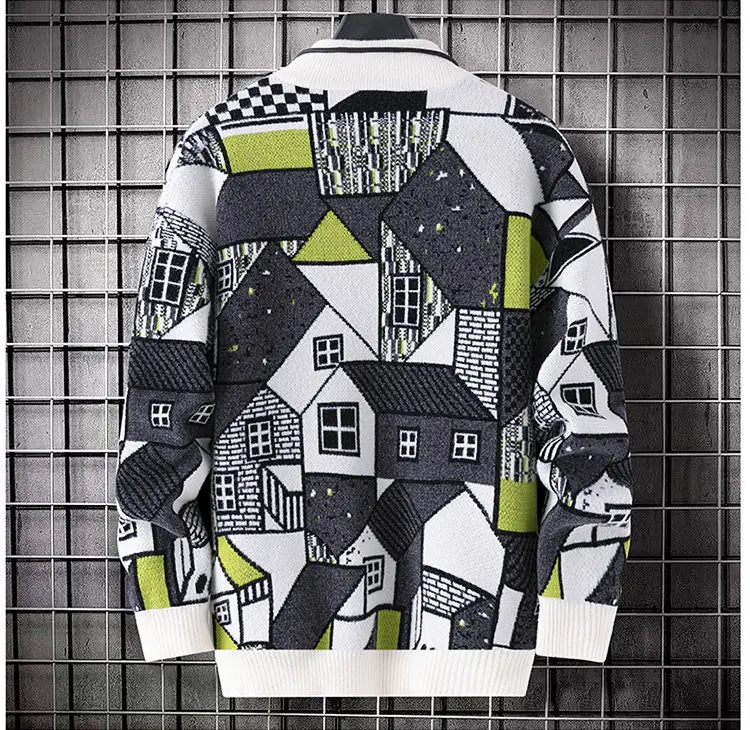 Men's wool pullovers 2025 men winter korean style grid pattern warm Sweaters O-neck men sweaters autumn men size M-3XL