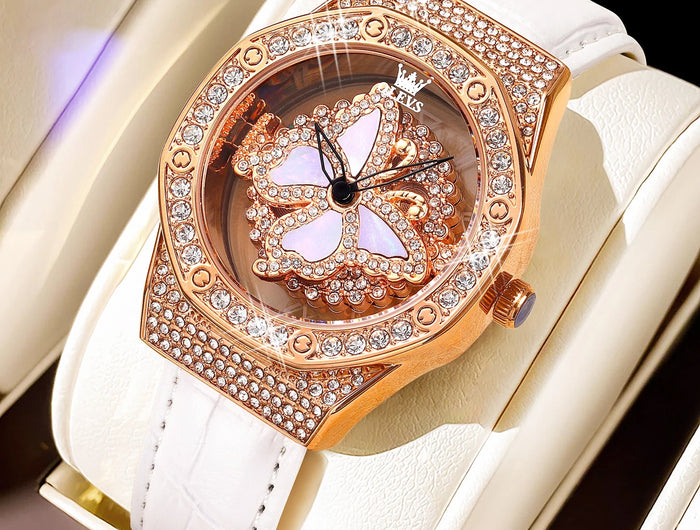 OLEVS 9996 Orologio Elegante di Lusso da Donna, Orologio al Quarzo Scheletrato, Impermeabile, con Quadrante Luminoso e Diamanti, Regalo Originale platinumshop