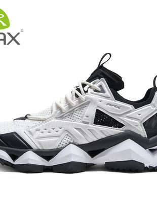 RAX Running Shoes Men&Women Outdoor Sport Shoes Breathable Lightweight Sneakers Air Mesh Upper Anti-slip Natural Rubber Outsole PlatiNum