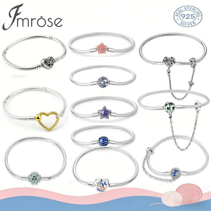 Bracciale con ciondolo in argento sterling 925 di Fmrose Jewelry per la moda femminile, bracciale classico a forma di cuore, gioielli di alta qualità PlatiNum