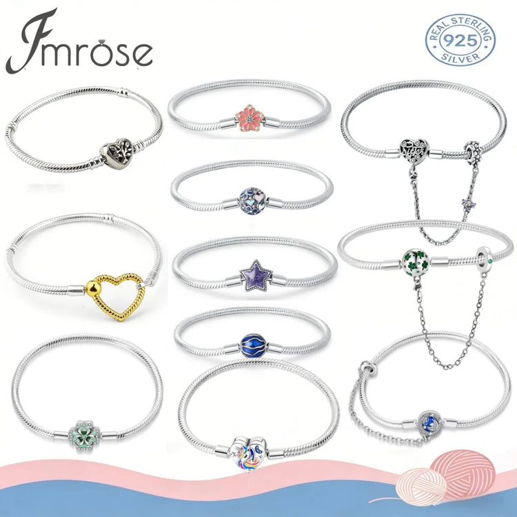 Bracciale con ciondolo in argento sterling 925 di Fmrose Jewelry per la moda femminile, bracciale classico a forma di cuore, gioielli di alta qualità PlatiNum
