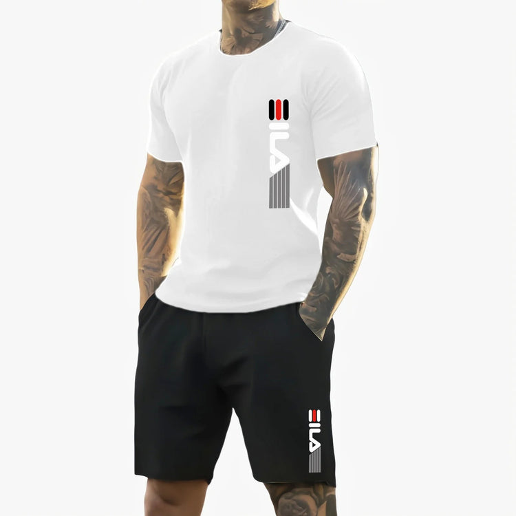 Uomo 2025 estate nuova tuta sportiva casual T-shirt a maniche corte da uomo traspirante all'aperto + pantaloncini da allenamento set da due pezzi platinumshop