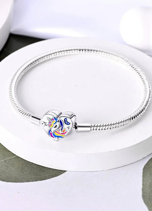 Nuovo Bracciale Originale in Argento 925 con Quadrifoglio Portafortuna e Catena a Serpente, Adatto per Gioielli Fai-da-Te da Donna PlatiNum