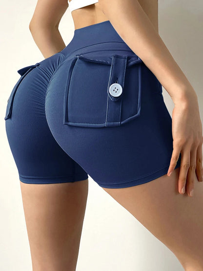 Peach Butt Fitness Shorts Women's Exercise Three-Quarter Pants Cargo Air Dry Pocket Yoga Tight Lift Summer