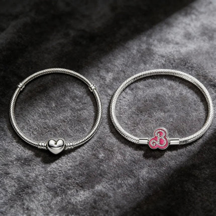Nuovo Bracciale Artigianale Originale in Argento 925 con Charm, Liscio e Morbido, a Osso di Serpente, per Donna - Regalo 2026 PlatiNum