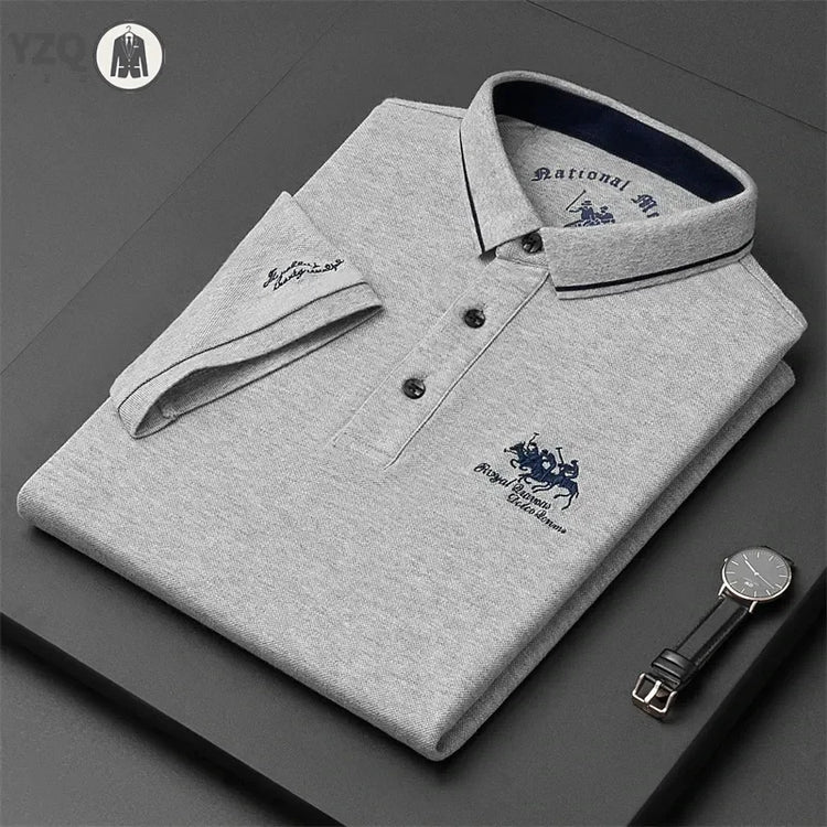 Camicia POLO a maniche corte moda casual ricamata da uomo Top comodo estivo