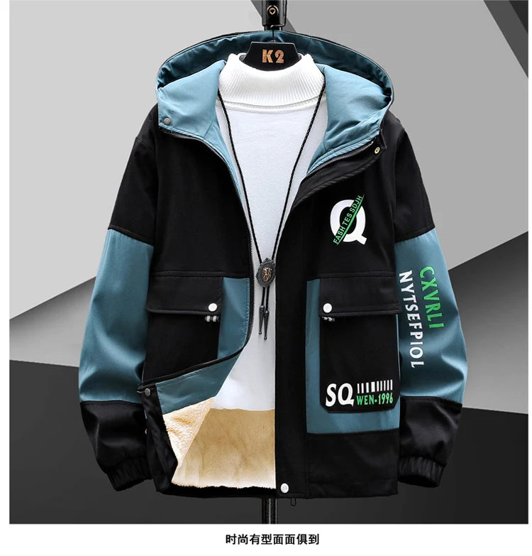 Winter Outfits Men Thick Warm Tracksuit Set Men Fashion Clothing SportswearJacket Pants 2 Piece Fleece Lined Sets