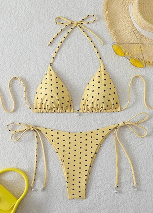 Bikini di Tendenza 2026, Costume da Bagno Sexy con Perle, Micro Bikini a Pois, Abbigliamento da Spiaggia per Donna platinumshop
