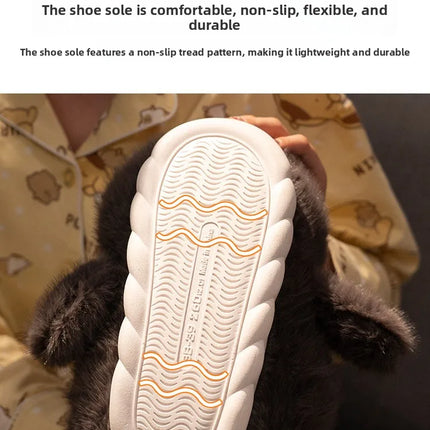 Cute Penguin Plush Slippers，Winter Warm Full-Coverage Home Slippers，Cartoon Animal-Themed, Non-Slip, Thick-Soled Women's Indoor