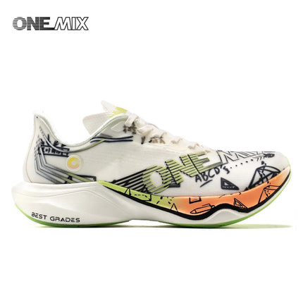 Scarpe da Corsa ONEMIX Marathon con Piastra in Carbonio, Supporto Professionale Stabile, Ammortizzazione, Ultra-leggere e Reattive per Uomo PlatiNum
