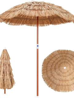 Ombrellone da Spiaggia Hawaii, Altezza Regolabile, Protezione UV, Ombrellone in Paglia, Ombrellone da Mercato, Ombrellone da Patio con Borsa per il Trasporto