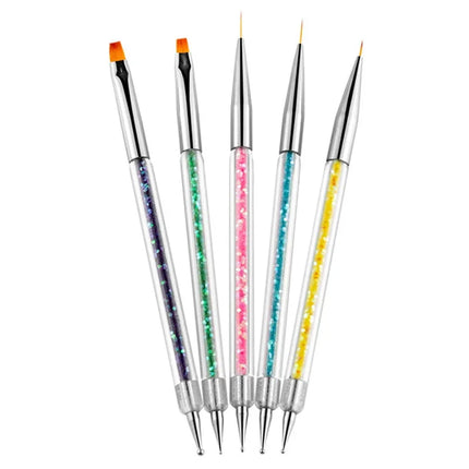 5Pc Nails Art Dotting Pen Acrylic Drawing Liner Supplies Brush Rhinestone Gems Picker UV Gel Painting Manicure Accessoires Tools 2028