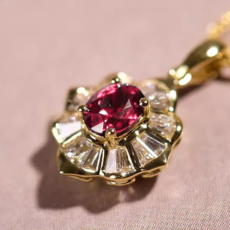 Huitan Splendida scatola con ciondolo Collana a catena Lady Temperamento Gioielli da festa di lusso con accessori color oro con zirconi luminosi