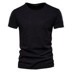 T-shirt da uomo in cotone 100% Casual morbida Fitness Estate T-shirt sottili Abbigliamento per la casa da uomo O-Collo Manica corta Soild T Shirt per uomo