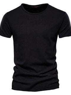 T-shirt da uomo in cotone 100% Casual morbida Fitness Estate T-shirt sottili Abbigliamento per la casa da uomo O-Collo Manica corta Soild T Shirt per uomo