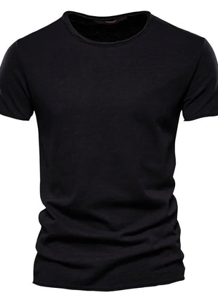 T-shirt homme 100% coton Décontracté Doux Fitness Été T-shirts fins Vêtements d'intérieur Homme Col rond Manches courtes T-shirt uni pour homme