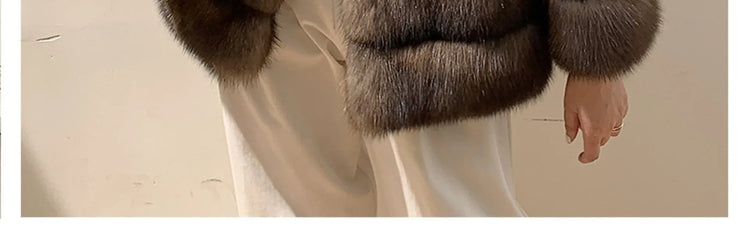 ZADORIN Luxury Designer Faux Mink Coat Woman Lapel Furry Brown Faux Fur Coat Woman Clothes Winter Chic Elegant Fluffy Fur Jacket