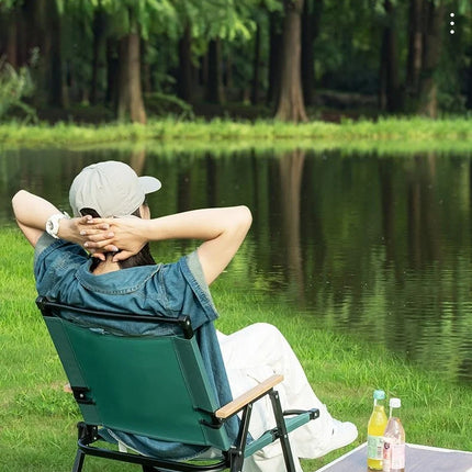 GIANXI Sedia pieghevole verde da campeggio estiva all'aperto Telaio in alluminio nero Sedia da pesca ultraleggera portatile Sedia da spiaggia per barbecue